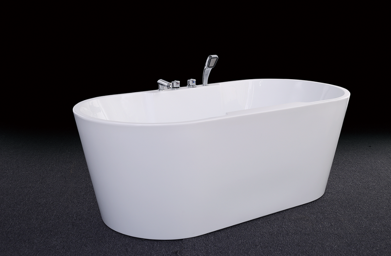 grey safe acrylic bathtub with fiberglass reinforcement
