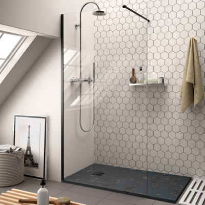 Low maintenance shower enclosure d shaped stainless steel