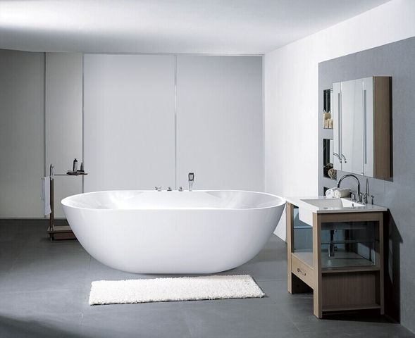 durable acrylic bathtub thick white