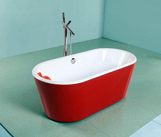 inside 1500*750*580 red acrylic bathtub