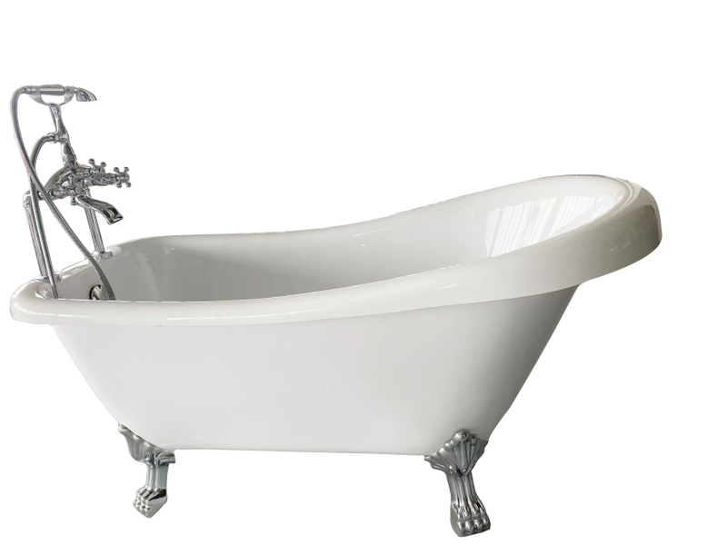 yellow safe acrylic bathtub with four legs