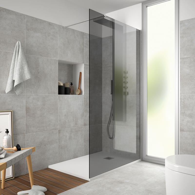 Low maintenance shower enclosure grid aluminium profile
