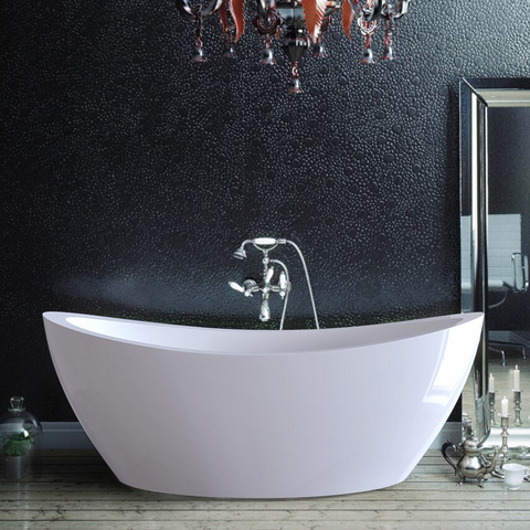 1700*800*580 Red Inside Acrylic Bathtub