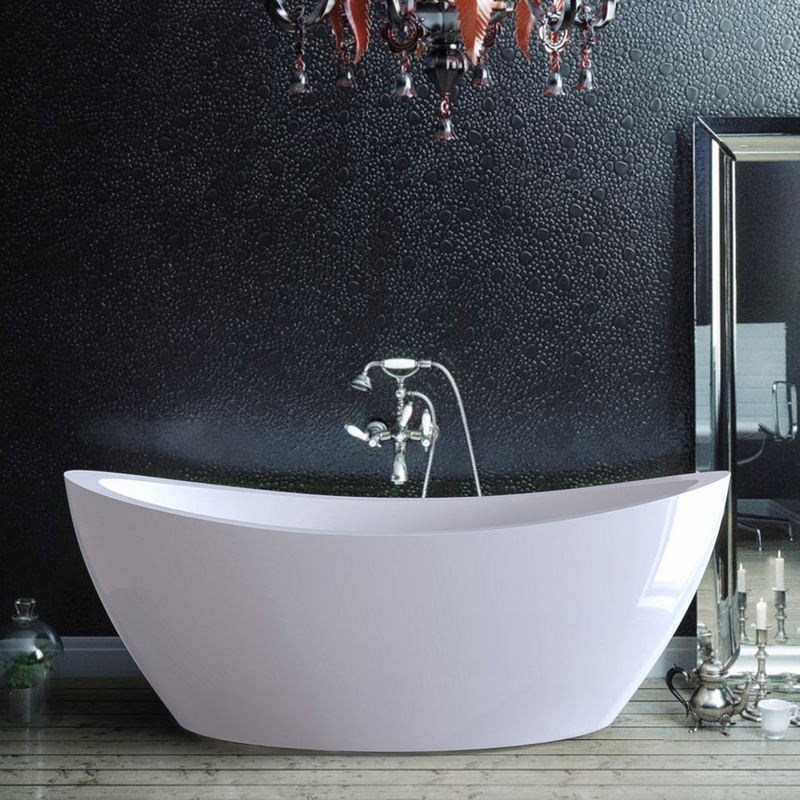 1700*800*580 Red Inside Acrylic Bathtub