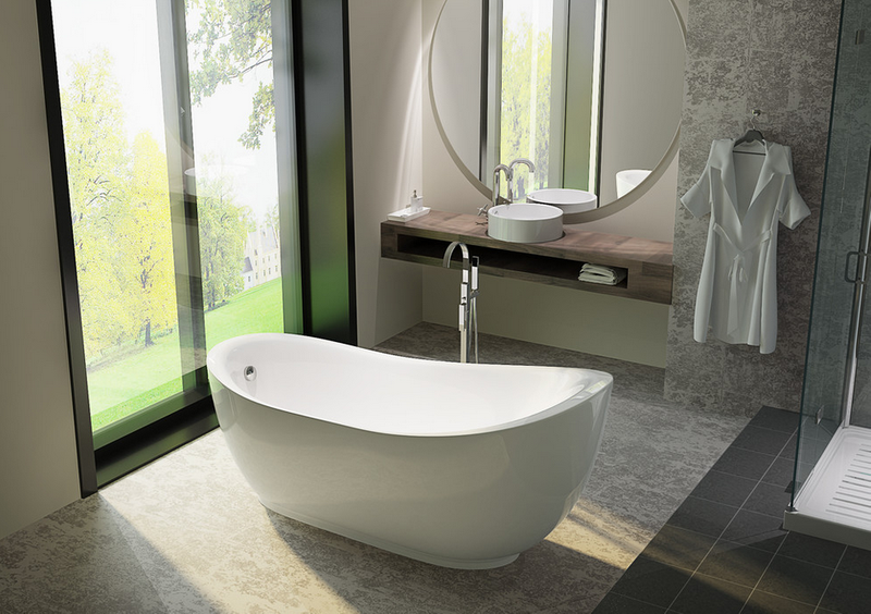 safe acrylic bathtub thick red