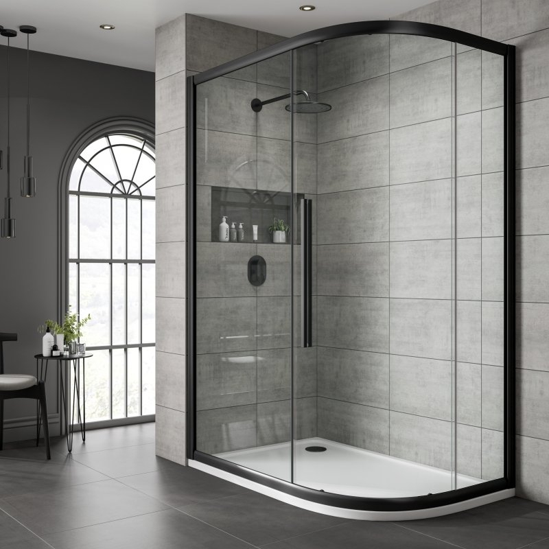 Simple shower enclosure round aluminium profile