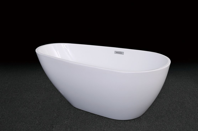 Egg shape stand alone soaking white good quality acrylic bathtub