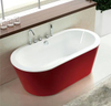 red freestanding good quality acrylic bathtub large