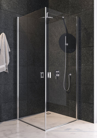 Low maintenance shower enclosure for bathtub with doors