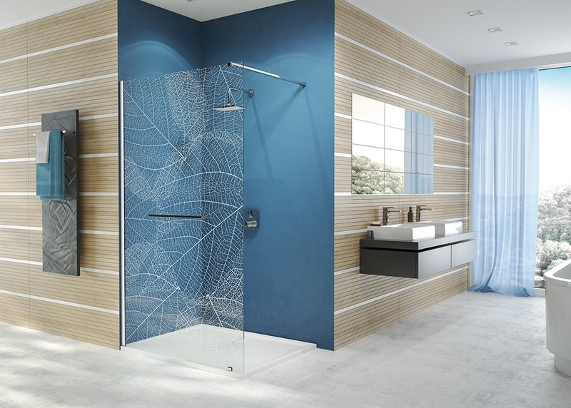Simple shower enclosure l shaped tempered glass