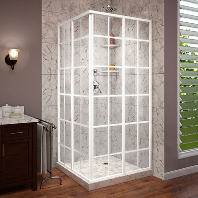 Simple shower enclosure with doors stainless steel